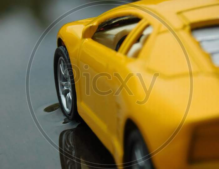 Yellow  color Lamborghini toy car.