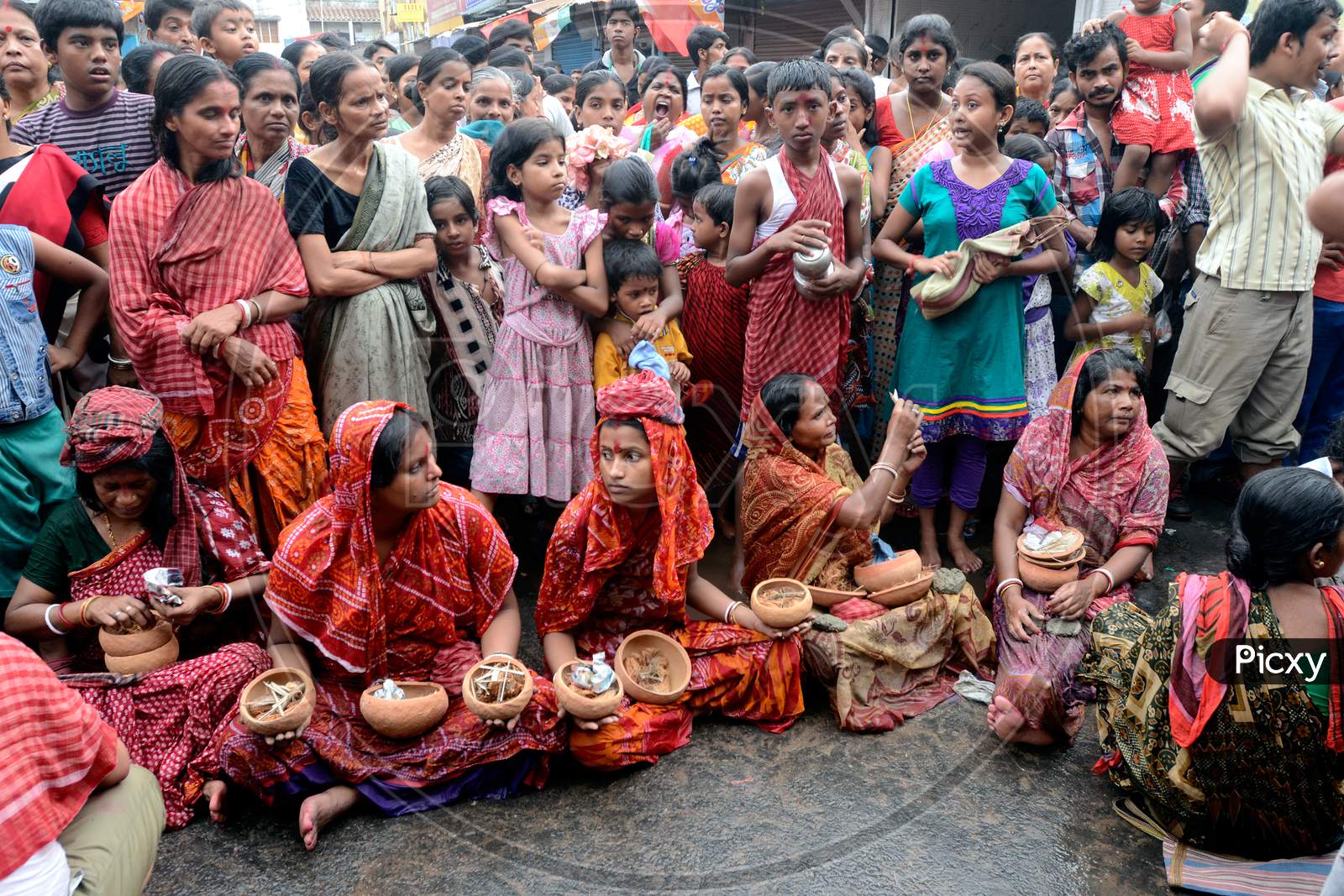 ritual during shitala puja kolkata west bengal india