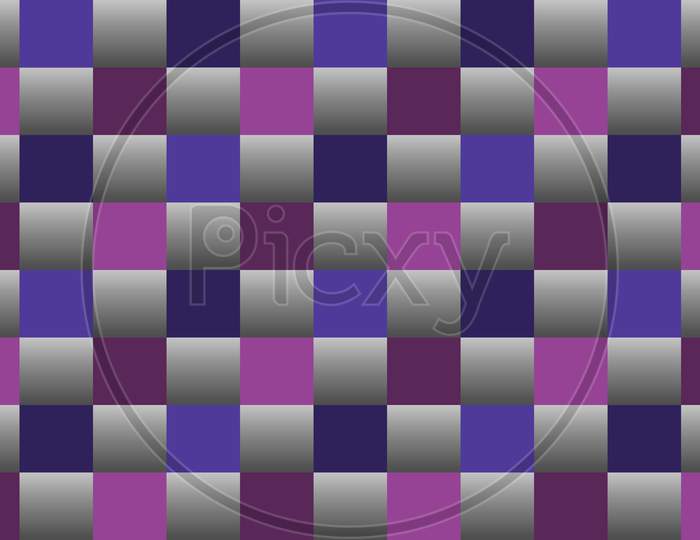 Colorful Square shapes composition geometric abstract background. multicolored checked seamless repeating pattern. 3d Illustration For Wallpaper, Banner, Background, Card, Book, advertisement.