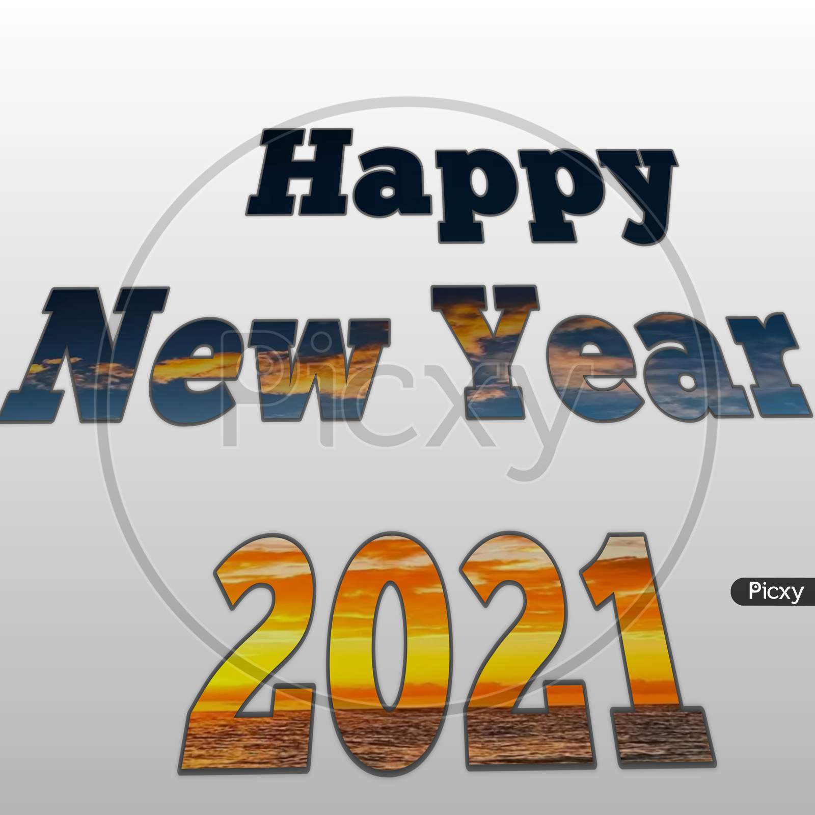 Happy new year 2021 banner illustration. Happy New Year rendering.