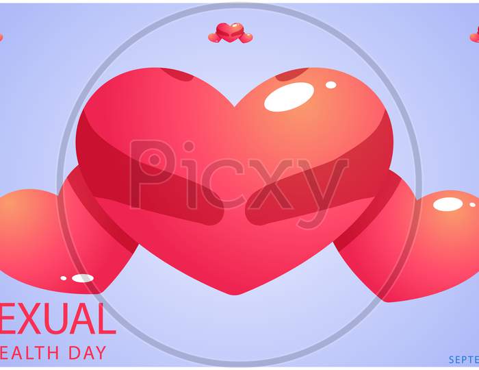 World Sexual Health Day With Hearts On Abstract Background