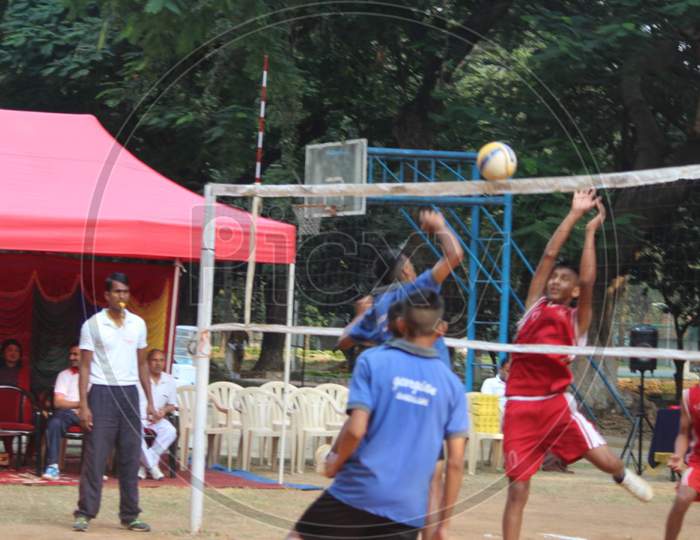 Volleyball and basketball competitions at Rashtriya military school, Bangalore