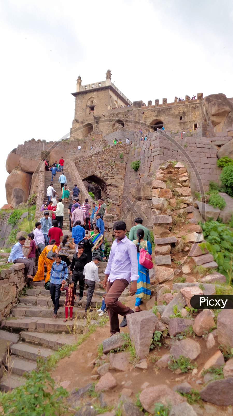 People Visiting The Golkonda Fort