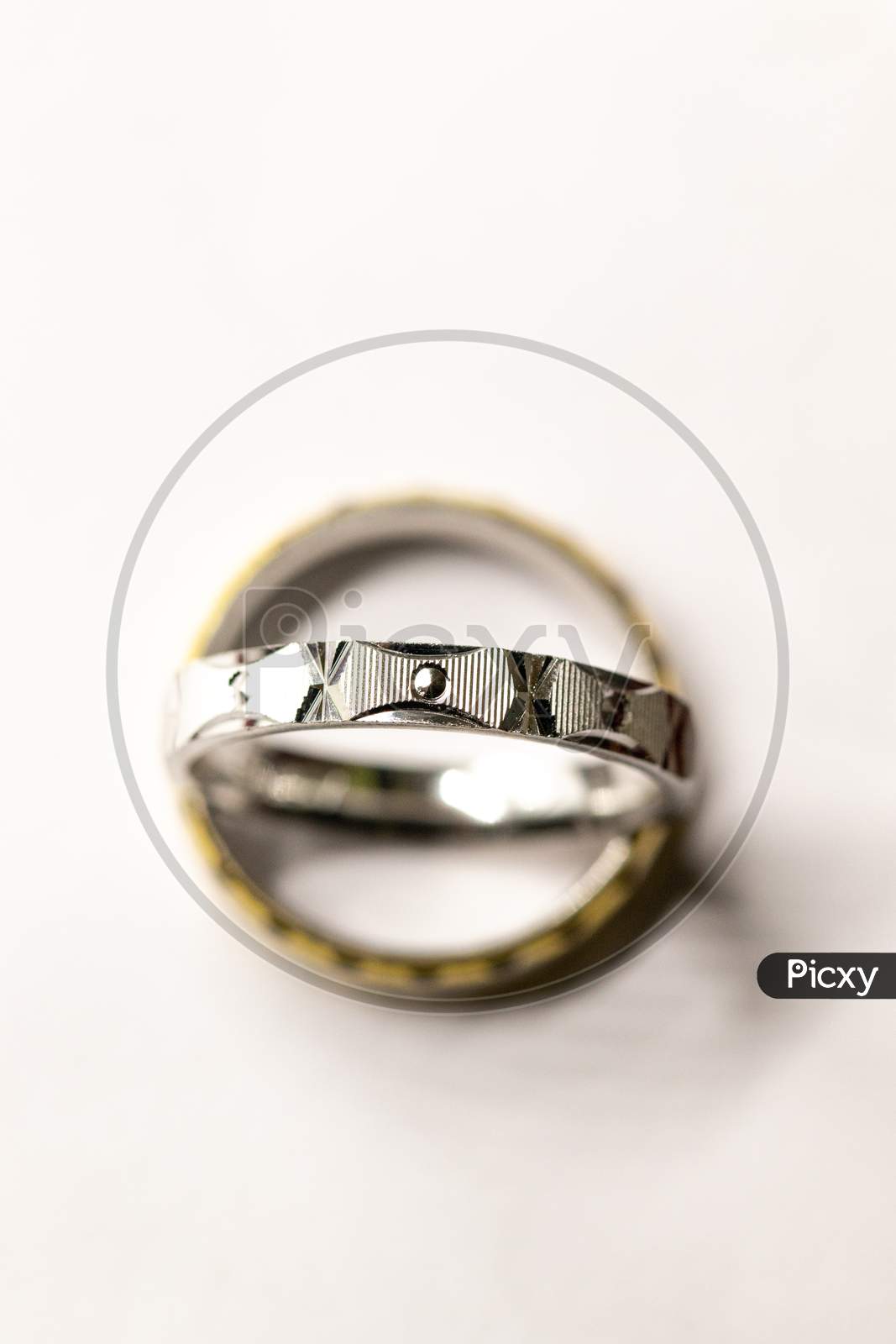 Silver Round Ring On White Background