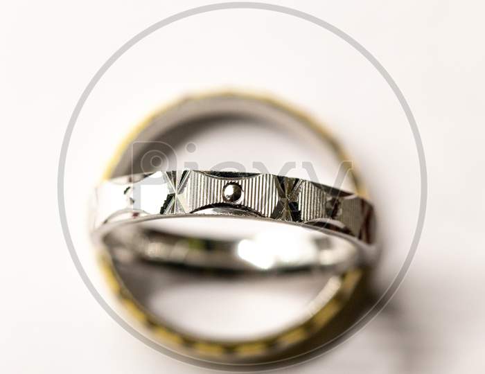 Silver Round Ring On White Background