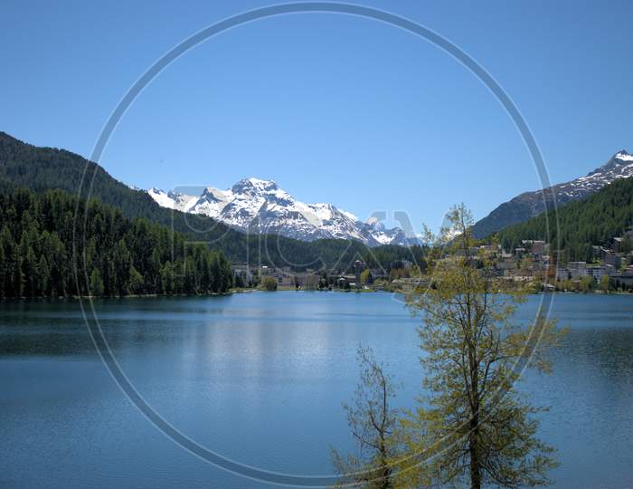Lake of Saint Moritz in Switzerland 27.5.2020