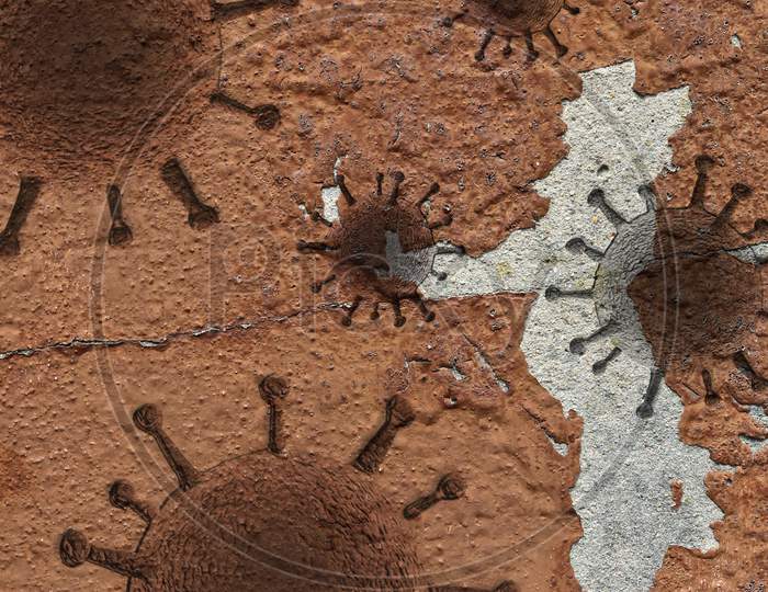 Old Stone And Rock Textures With Some Virus Fossil Virus Visualization