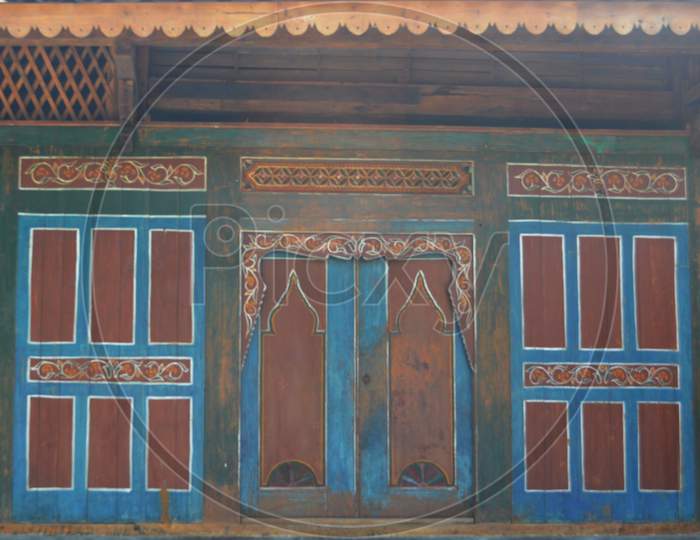 Front Door Made Of Old Javanese Traditional Wooden House