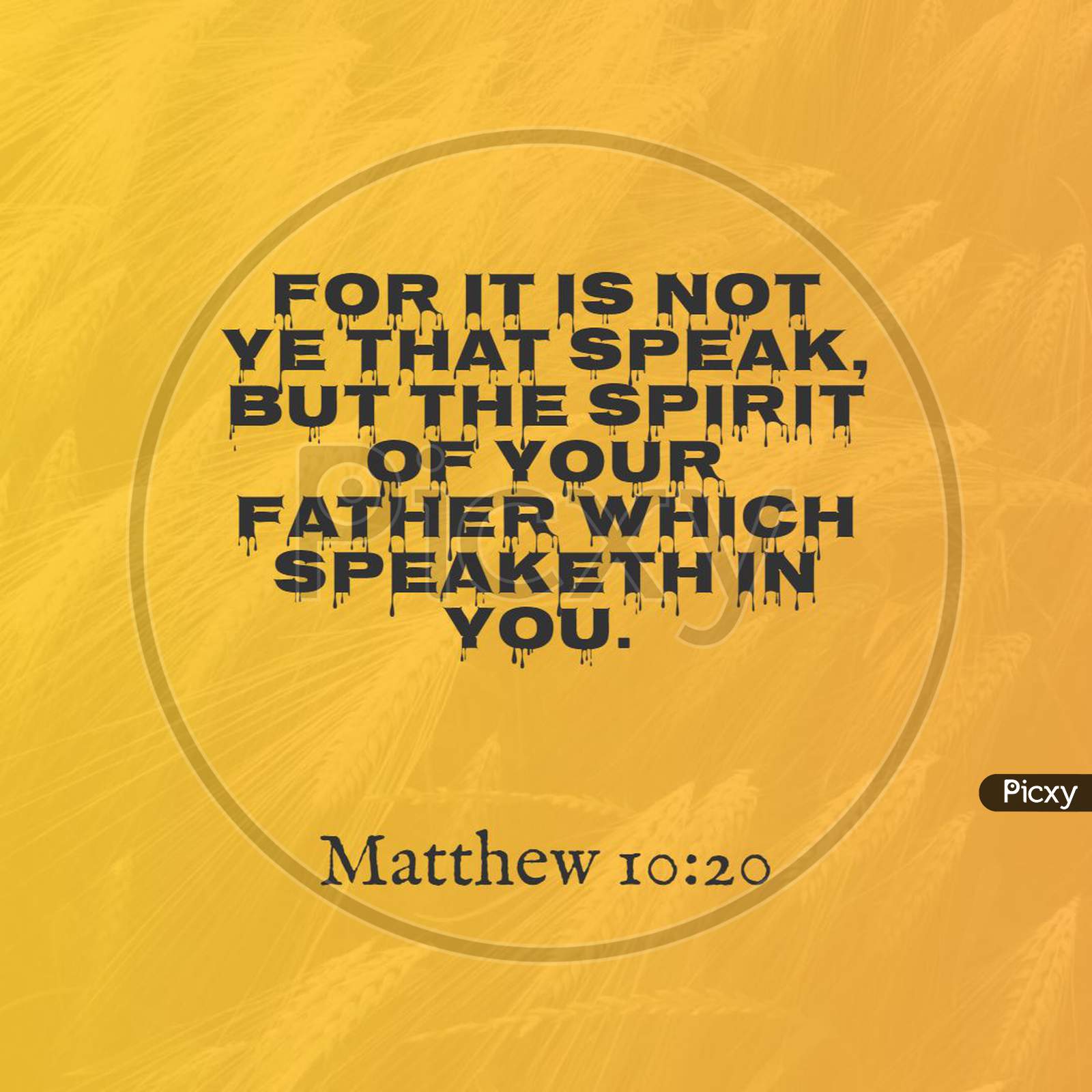 Bible Words " For It Is Not  That Speak  But The Spirit Of Your Father Which Speaketh In You  Mathews 10:20"
