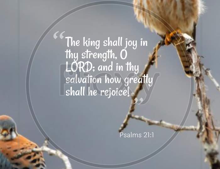 Image Of Bible Words " The King Shall Joy In They Strength ,O Lord : And In  They Salvation How Greatly Shall He Rejoice "-Nd251571-Picxy