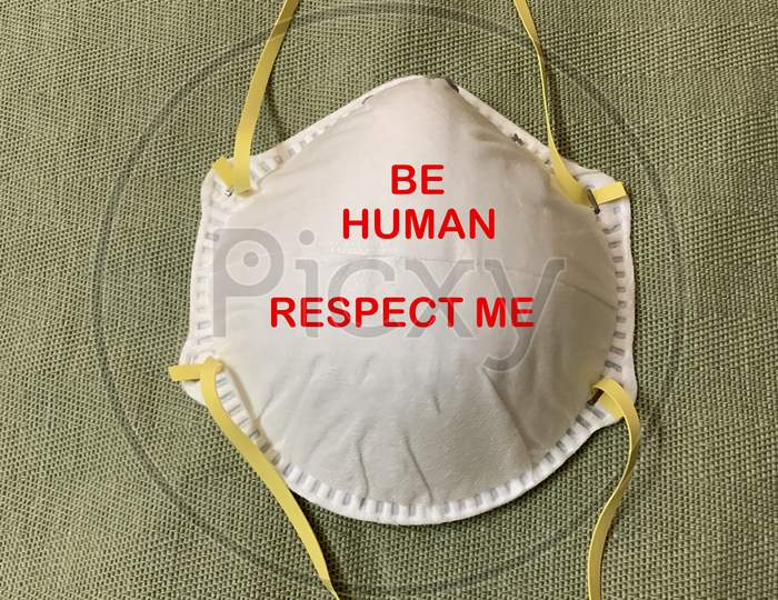 N 95 mask with message