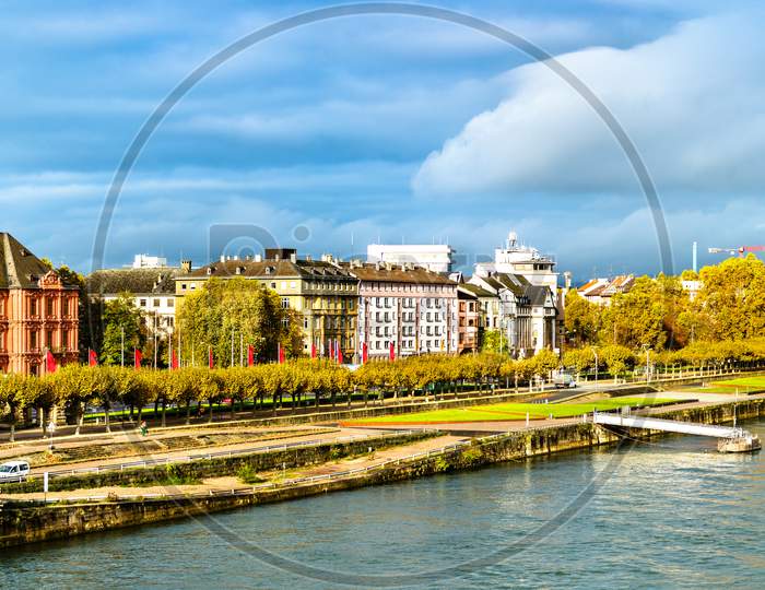 Panorama Of Mainz With The Rhine River In Germany