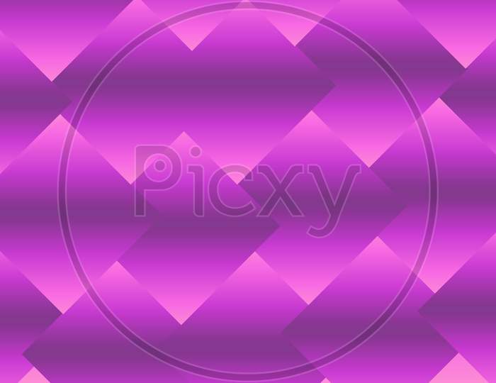 Abstract 3d floating rhombus pattern. 3d illustration pink purple gradient background. Seamless modern texture For advertisement, wall texture, presentation, fabric, floor, party tile, print, wrapper.