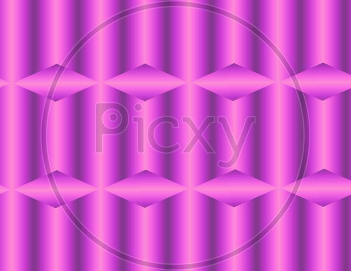 3d pink purple gradient Vertical cylindrical column background with rhombus texture. 3d illustration. 3d texture