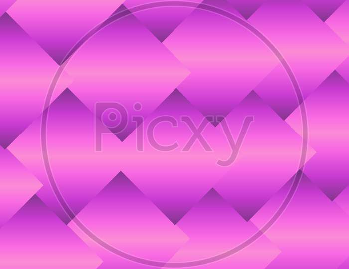 Abstract 3d floating rhombus pattern. 3d illustration pink purple gradient background. Seamless modern texture. For advertisement, wall texture, presentation, fabric, floor, tile, print, wrapper.