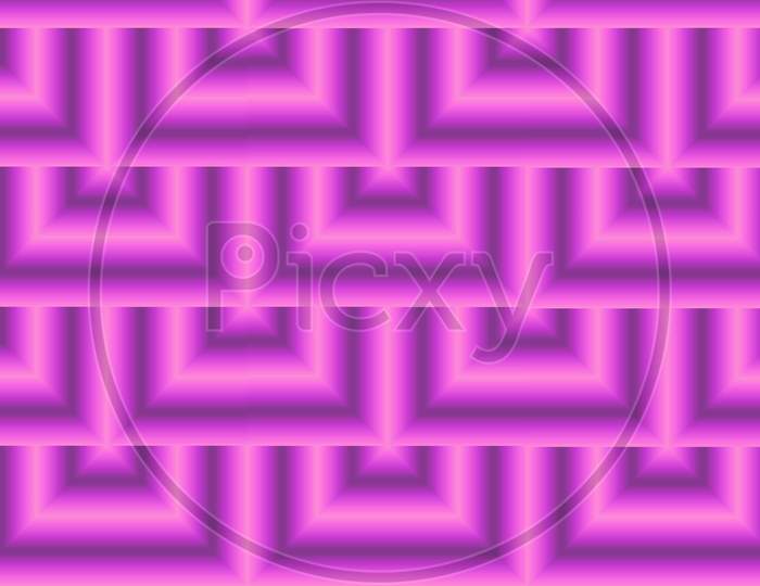 Seamless pink purple gradient abstract pattern. 3d symmetrical geometric repeating background with decorative rhombus, triangles. graphic design for web, wall texture, wrapper, dance floor, fabric
