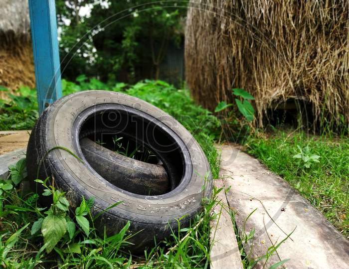 Old Tyre: Two Tires Abandoned After Use