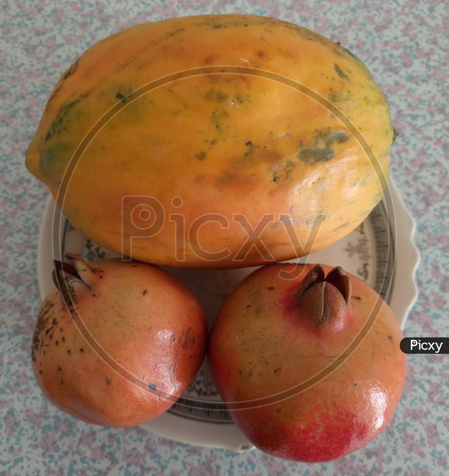 papaya and pomegranate