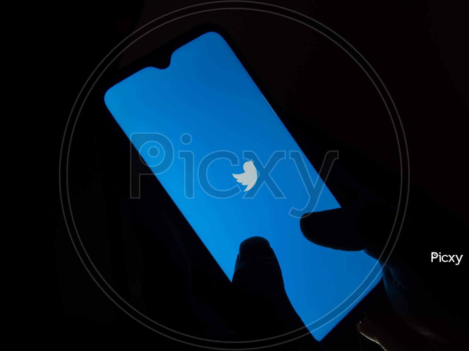 Twitter App Or Icon In Mobile.
