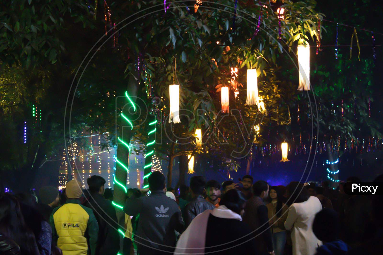 Party decoration with light and lamps