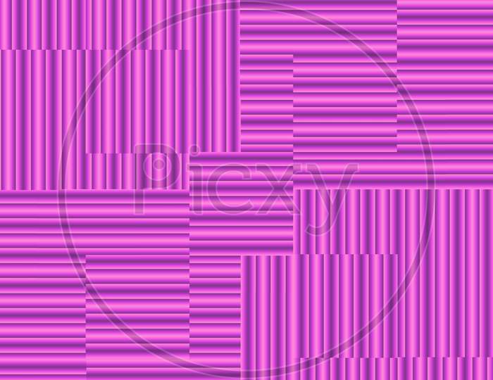 3d optical illusion art square line. abstract seamless pink and purple gradient Geometric lines and stripe pattern square. horizontal vertical line square illusion. 3d illustration, 3d render