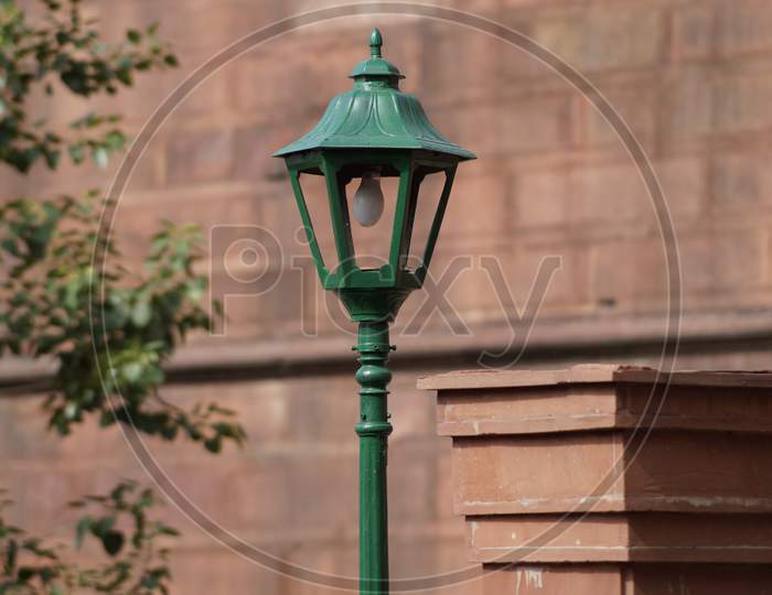 Object photography of a lamp post in india