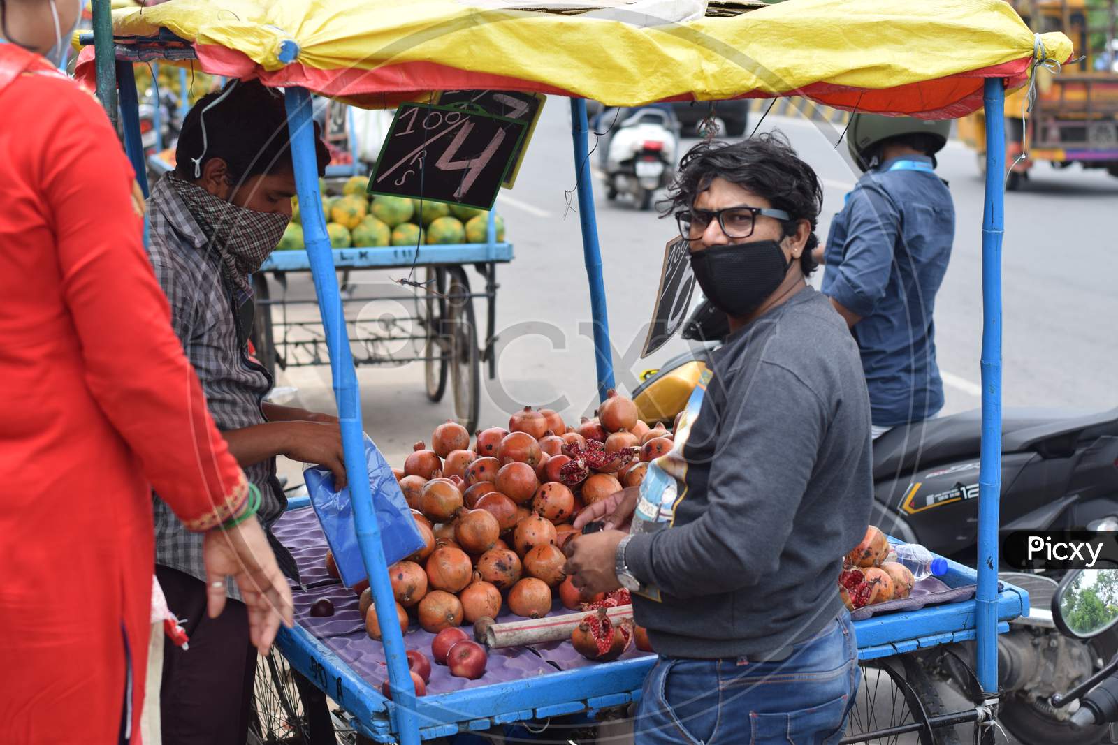 Image of Hyderabad, Telangana, India. july-22-2020: fruits at road side ...