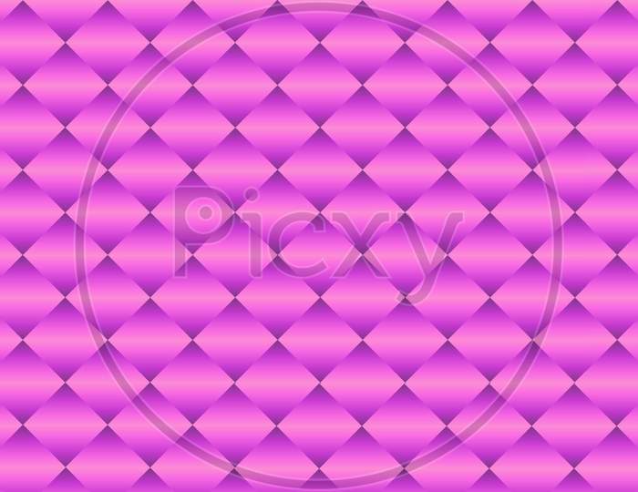 Abstract 3d geometric rhombus pattern. 3d illustration pink purple gradient background. Seamless modern texture, stylish, trendy. For web, wall, wallpaper, fabric, floor, tile, print, wrapping paper.