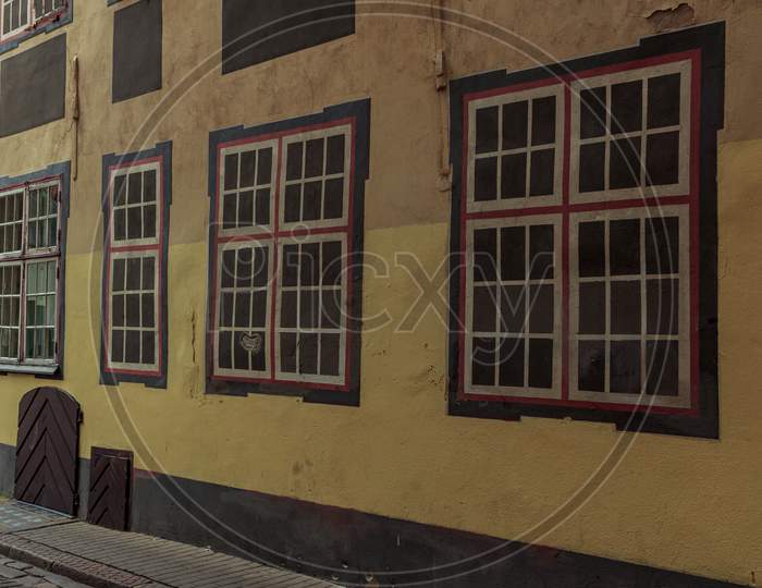 Street Art On Wall, Painted Windows