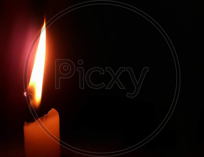 Candlelight With Dark Background, Wax Glowing Dark Wallpaper