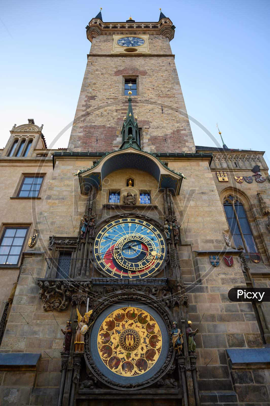 The Prague Astronomical Clock On The Side Of The Old Town Hall, Prague, Czech Republic