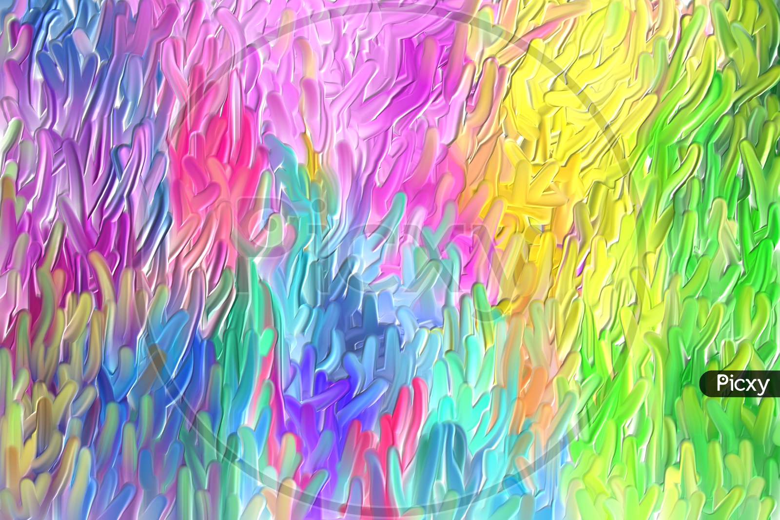 Colorful Abstract Digital Liquid Paint Brush Stroke In Background
