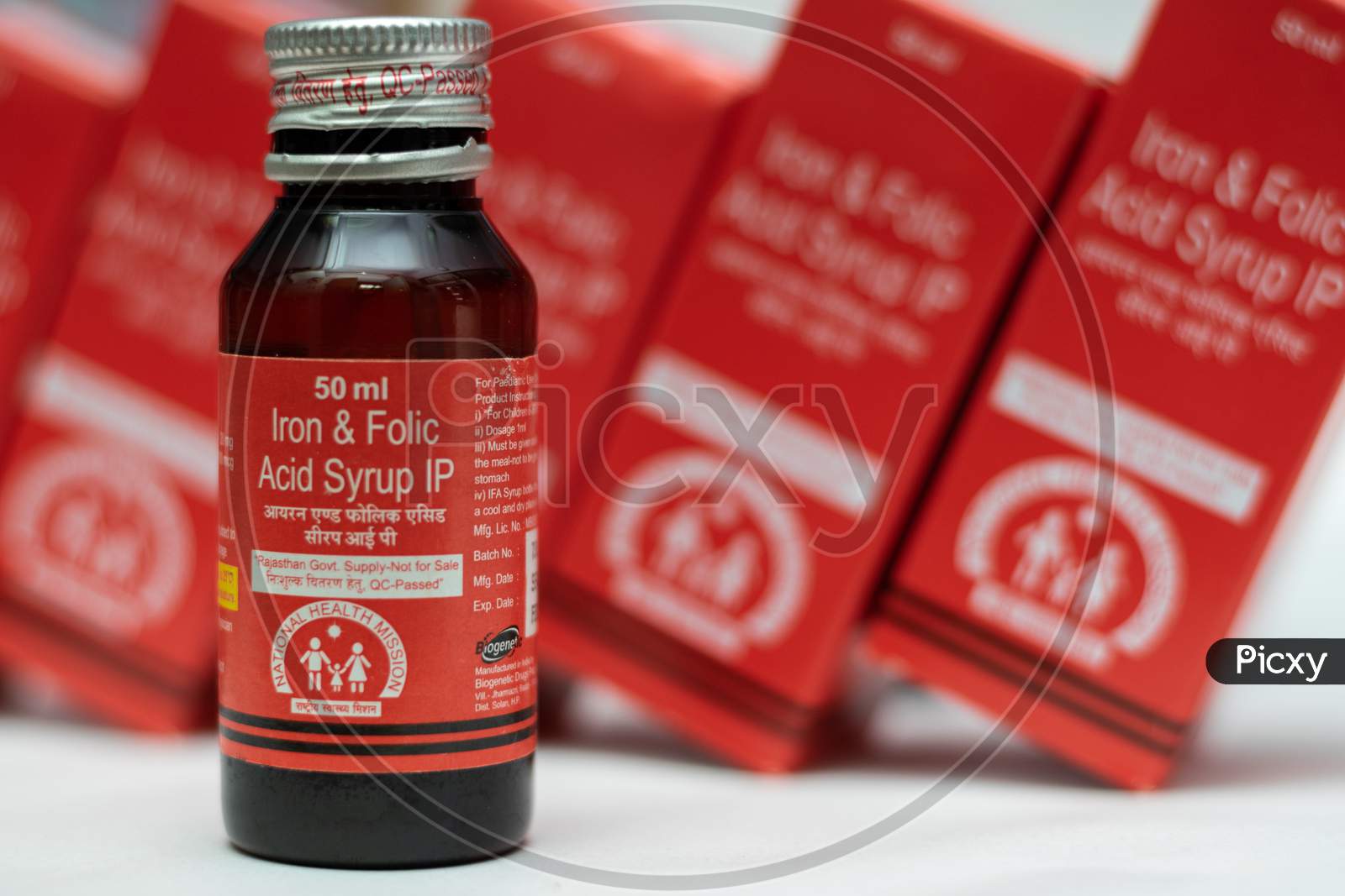 Iron and folic acid syrups provided free by government To reduce the prevalence and severity of anaemia in children (5 months-5 years)