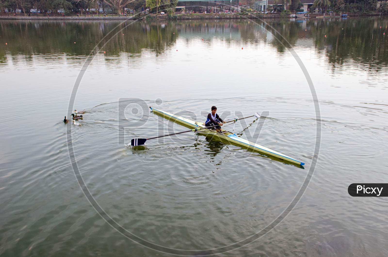 rowing practice at rabindra sarovar lake kolkata