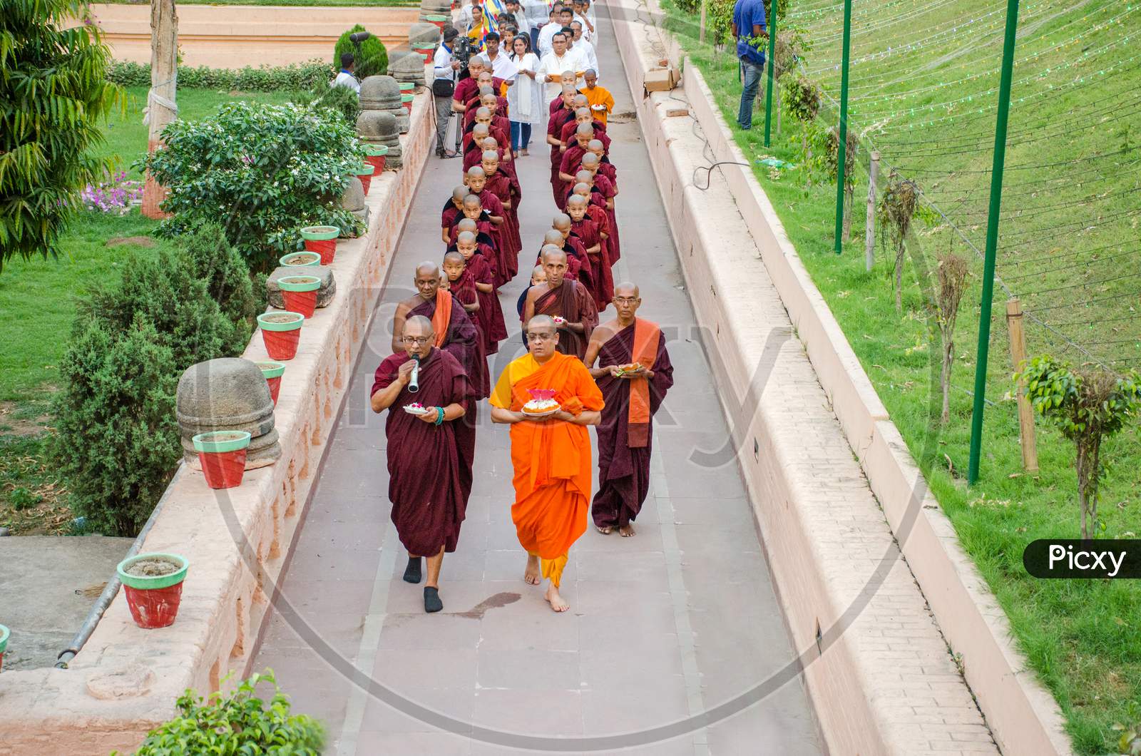 holy procession at bodh gaya