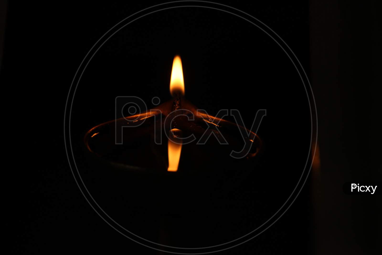 of Burning oil lamp and fire with dark Closeup.-BB294335-Picxy
