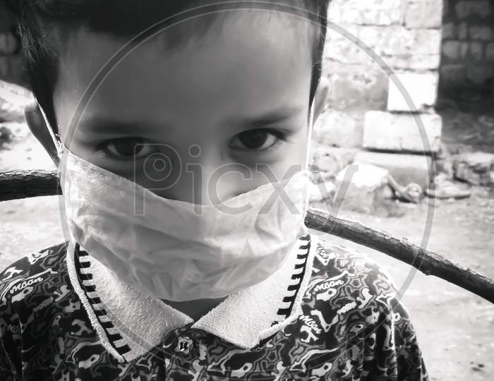 Child black and white photo
