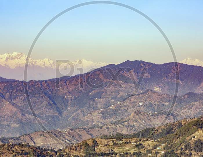 mountain range in Nainital hill station,uttarakhand India.