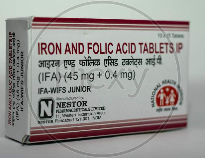 Iron and folic acid tablets provided free by government To reduce the prevalence and severity of anaemia in population (5-10 years)