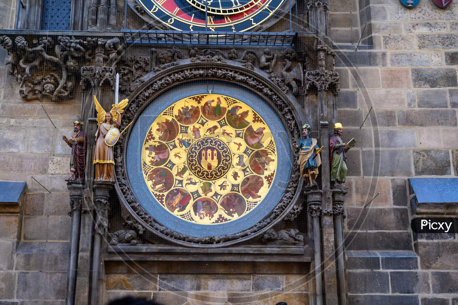 The Calendar Plate Of The Prague Astronomical Clock, Prague, Czech Republic