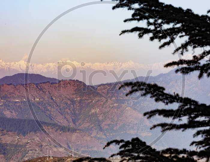 Mountain range in Nainital hill station,uttarakhand India