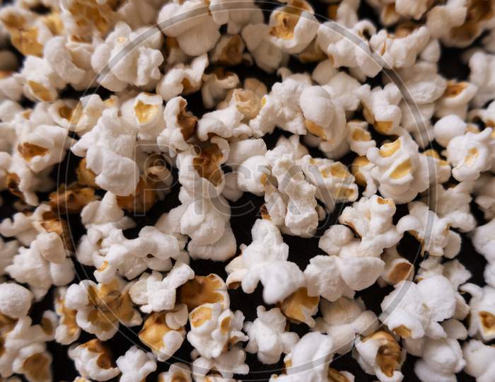 Top View Of Popcorn Gathering In Full Frame