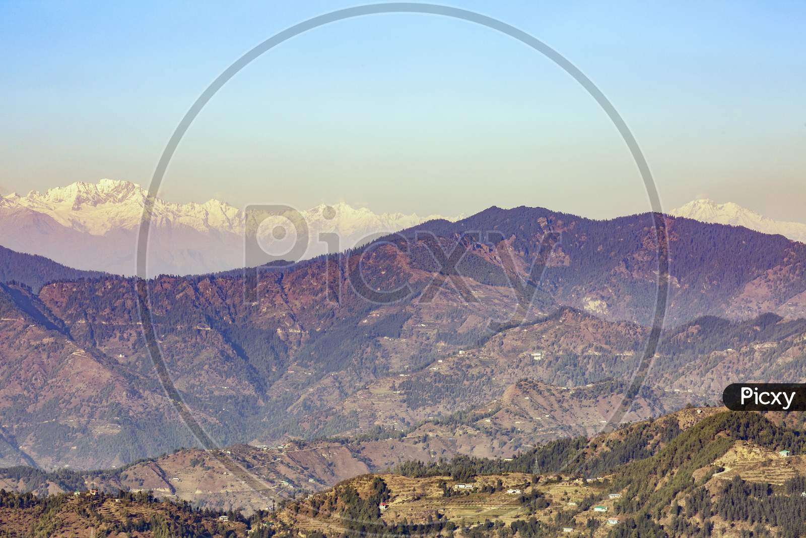 mountain range in Nainital hill station,uttarakhand India.