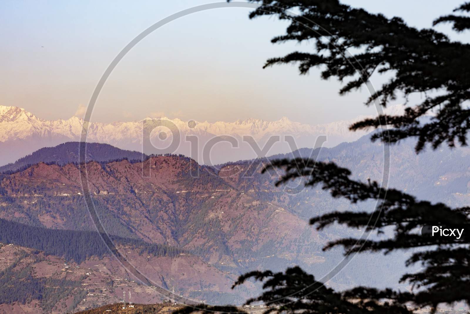 Mountain range in Nainital hill station,uttarakhand India