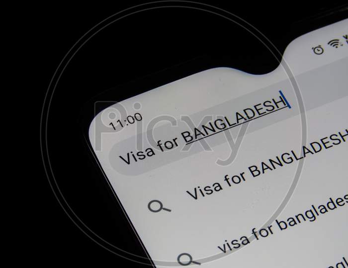 Browsing For Visa For Bangladesh In Mobile Internet.