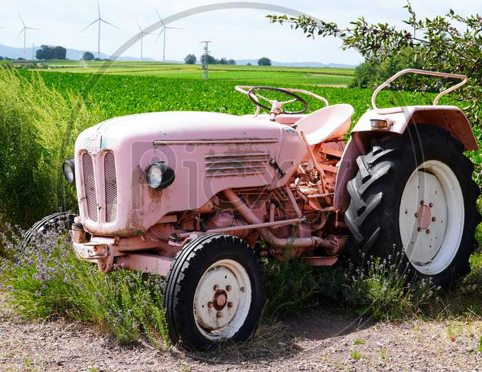An old useless tractor
