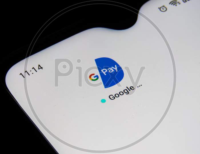 Google Pay Or G-Pay Icon In Mobile Screen.