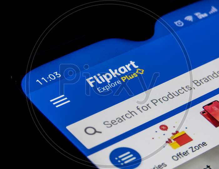 Flipkart App Or Icon On The Mobile Screen.