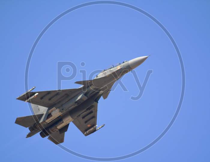 Sukhoi Su-30 in action during Air Show