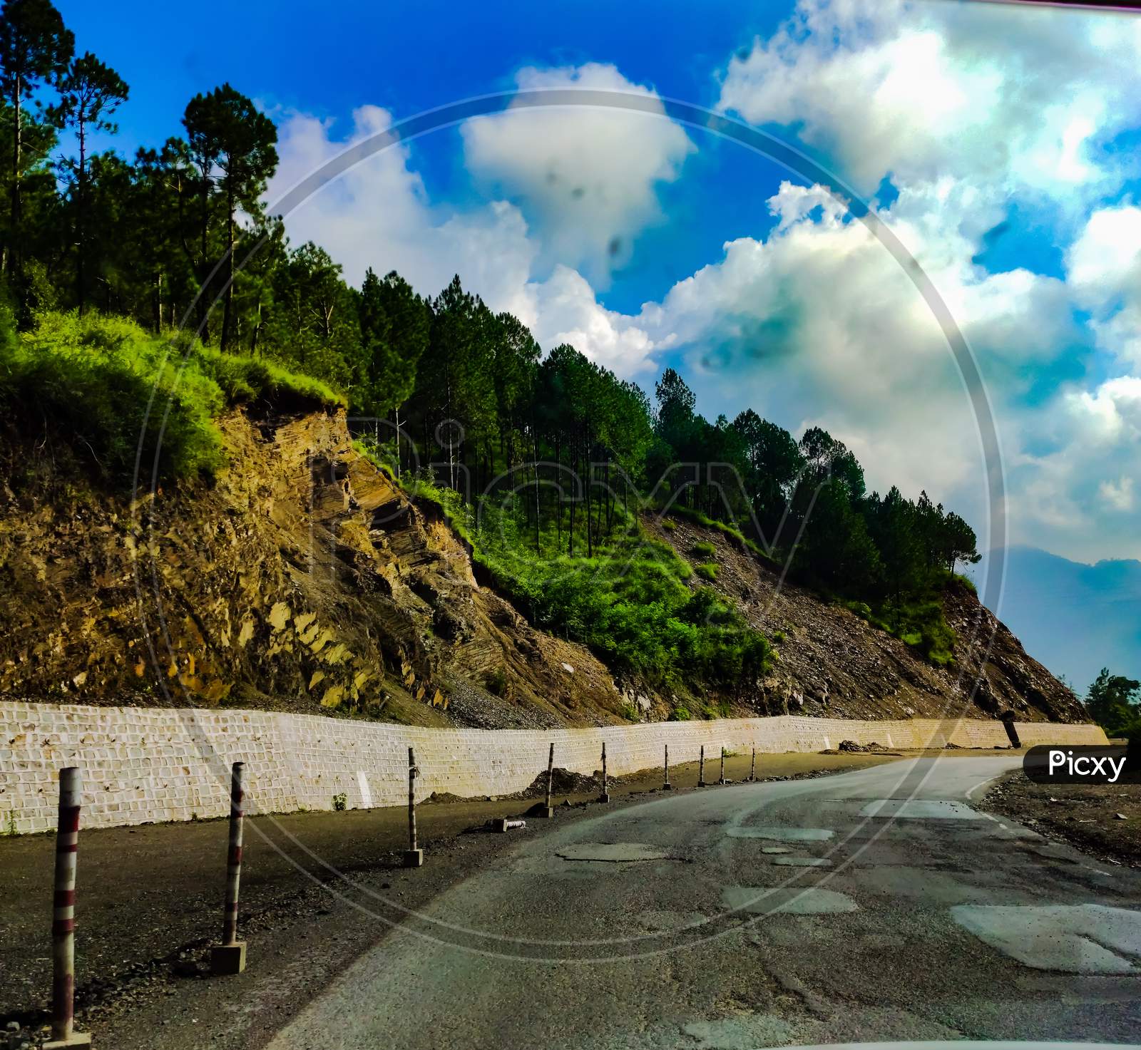 A view from the car while traveling from Shimla to Chandigarh amidst COVID 19 pandemic outbreak